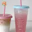 CANAMEK 1 Ins Di Động Có Thể Tái Sử Dụng Chai Nước Kawaii Cho Cà Phê Nước Trà Sữa Nhựa Dễ Thương Cốc Lạnh Có Nắp Ống Hút CSF