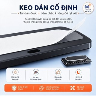 Biển số điện thoại ô tô Trượt từ tính Ẩn riêng tư Bảng điều khiển hợp kim phát sáng Thẻ đỗ xe