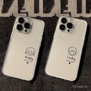 Ốp điện thoại trong suốt hình cặp đôi Avatar vui nhộn dành cho iPhone 17promax / 13pro / 16pro / 12 / 11pro / xs / 14plus Vỏ chống sốc