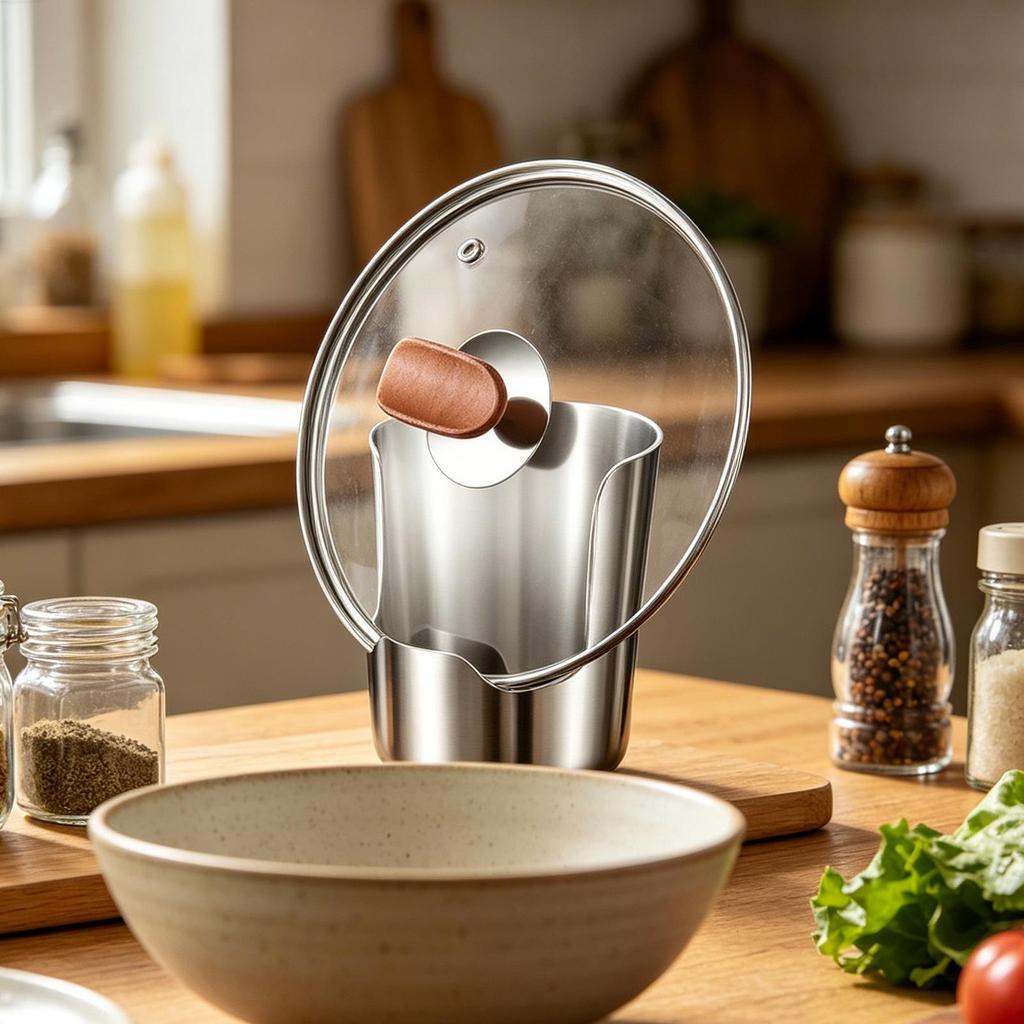 2 trong 1 Thìa Inox Còn Lại Có Nắp Nồi Giá Đỡ Dọc Thìa Còn Lại Cho Quầy Tủ shopidaevn