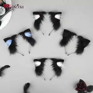 AqToCna Hoạt Hình Sang Trọng Tai Mèo Cho Nữ Cô Gái Cosplay Tóc Ngộ nghĩnh Dễ Thương Gothic Tóc Vòng Sáng Tạo Phụ Kiện Tóc Quà Tặng AqToCna