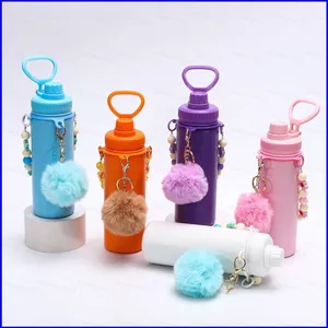 SQ3 Dễ Thương Sang Trọng Thép Không Gỉ Chai Nước Đính Hạt Dây Đeo Di Động Cách Nhiệt Cốc Du Lịch Thời Trang QS3