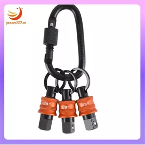 Móc khóa giá đỡ ổ cắm 3pc - Dụng cụ sắp xếp ổ cắm 3 / 8in kèm kẹp và tháo nhanh - Phụ kiện cờ lê tác động và hộp công cụ