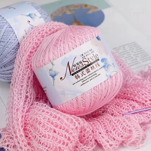 Không. 8 Hàn Quốc Ren Ren Cotton Mercerized 50g Nhóm Móc Đan Tay Khăn Áo Khoác Khăn Choàng Chủ Đề OUD7