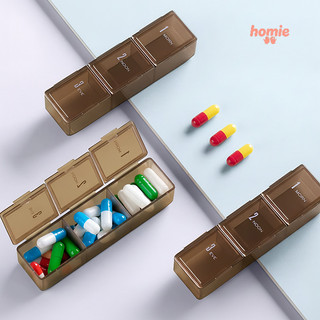 Hộp đựng thuốc mini 3 ngăn, di động, bền, không mùi, dễ sử dụng.