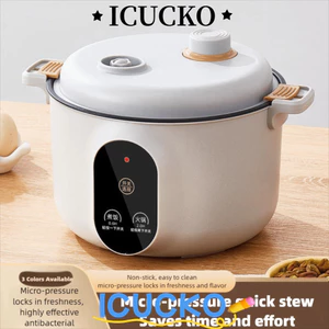 Nồi áp suất vi mô ICUCKO, Nồi cơm điện chống dính 2 L, Dễ dàng chống tràn 20cm Nồi súp làm nóng nhanh gia đình