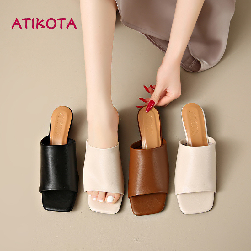 Atikota Dép đế nêm tối giản dành cho nữ Dép thông thường thoải mái đa năng cho hàng ngày