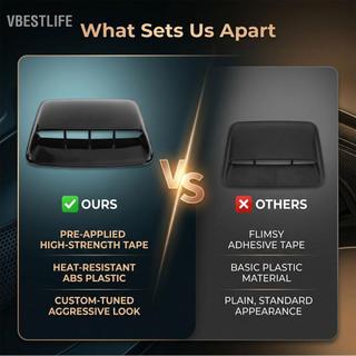 VBESTLIFE CHICIRIS Động Cơ Ô Tô Hood Cửa Thoát Khí Thông Hơi Bao Viền 40x28 cm Đa Năng Màu Đen Bóng Bonnet Lượng dành cho Xe Ô Tô