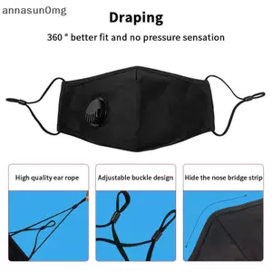 AA Chống ô nhiễm PM2.5 Mặt nạ bụi có thể giặt và tái sử dụng Miếng đệm có thể cắm được Cotton Unisex Du lịch PPE Mặt nạ thoải mái và thoáng khí VN