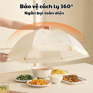 Lồng Bàn Vải Gấp Gọn Thông Minh Lưới Thoáng Khí Đậy Thức Ăn Chống Bụi, Chống Côn Trùng Tiện Lợi