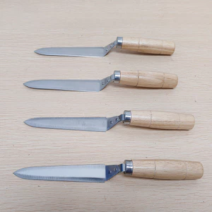 Dụng cụ nuôi ong bằng thép không gỉ Tay cầm bằng gỗ kiểu Su Dao cắt ong Vỏ ong chuyên dụng Lưỡi dao song phương sắc nét C