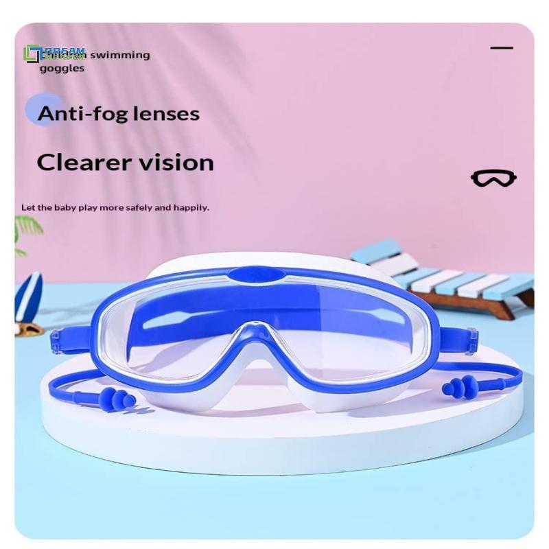 [Dream Weaver] Kính bơi trẻ em Khung lớn chống tia cực tím Chống sương mù và nút tai cho thể thao dưới nước mới