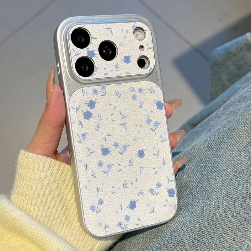 Ốp lưng iPhone Mạ họa tiết da Họa tiết hoa tím iPhone 17 16 15 14 13 12 11 Pro Max Plus Max