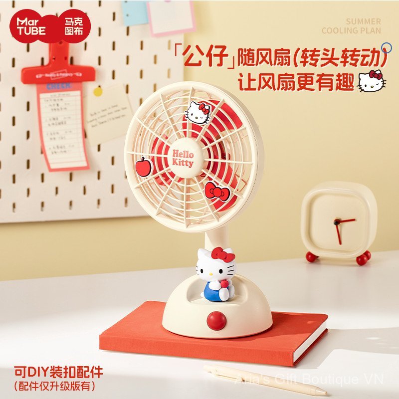 [Aria] Quạt máy tính để bàn HelloKitty vải họa tiết Mark