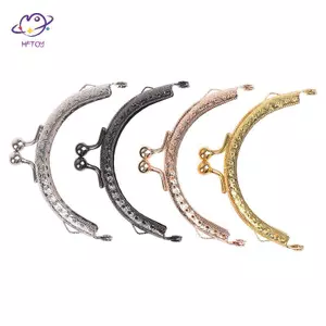 HFTOY 8.5cm Khung Kim Loại Tròn Ví Tay Cầm Túi Ly Hợp Túi Xách Khóa Lo Túi Phần Cứng ~