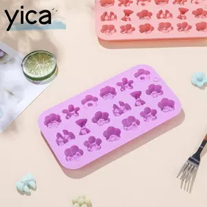 Khuôn Nướng Bánh Quy YICA, Khuôn Socola Chống Dính Silicon, Hình Nơ 18 Sâu Răng Trang Trí Bánh Khuôn Làm Bánh Ngọt