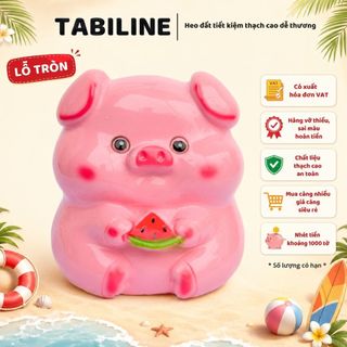 Heo đất ống tiết kiệm tiền lỗ tròn heo dưa hấu size to đẹp LD61 - TABILINE