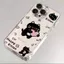 Ốp lưng trong suốt cặp đôi mèo chó trái tim cho iPhone 11/12/13/14/15/16/17 Pro Max