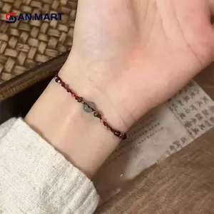 AN.MART Retro Phong Cách Trung Hoa Có Thể Điều Chỉnh Handmade Dây Bím Vòng Tay Đính Hạt Vòng Tay Quyến Rũ Vòng Tay Thời Trang Cặp Đôi Vòng Tay Trang Sức VN