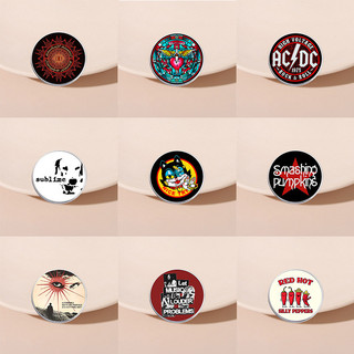Vintage NẶNG KIM LOẠI Ban Nhạc Rock Theo Chủ Đề Tròn Huy Hiệu Cổ Điển Rock Punk Logo Trâm Áo Khoác Ba Lô Phụ Kiện Quà Tặng Cho Người Hâm Mộ Nhạc Rock
