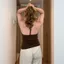 Size Lớn Béo MM Hot Girl Mùa Hè Retro Cổ Xoay Dây Bao Bụng Ôm Hơn Nhìn Bên Ngoài Dây Camisole Nữ