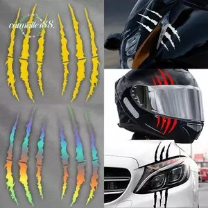 CATMALLER88 Miếng Dán Xe Máy, Miếng Dán Mũ Bảo Hiểm Vinyl DIY, Phong Cách Quỷ Chống Thấm Nước Móng Vuốt Quỷ Màu Trơn Dán Vinyl Xe Trang Trí Xe