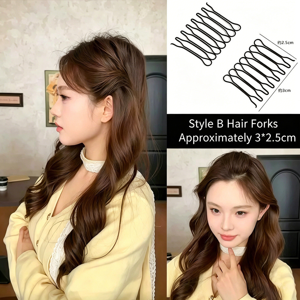 4 Miếng Tăng Cường Âm Lượng Tóc Vô Hình Kẹp Ngược Chèn Lược Cho Bun, Kiểu Tóc Công Chúa & Kiểu Tóc Flyaway