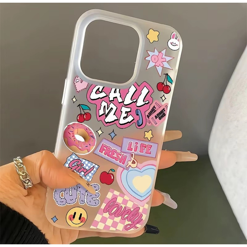 Ốp lưng in chữ Blissful chống xước cho iPhone17/16/15/14/13/12/11 Prochống bám vân tay