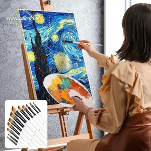 CATMALLER88 Bộ Bàn Chải Màu Nước 12 Chiếc, Tóc Mềm Nhọn Tròn Đầu Phẳng Vẽ Tay Màu Nước, Nghệ Sĩ Nylon Hợp Thời Trang Người Mới Bắt Đầu Nghệ Thuật Bàn Chải Phẳng Quà Tặng