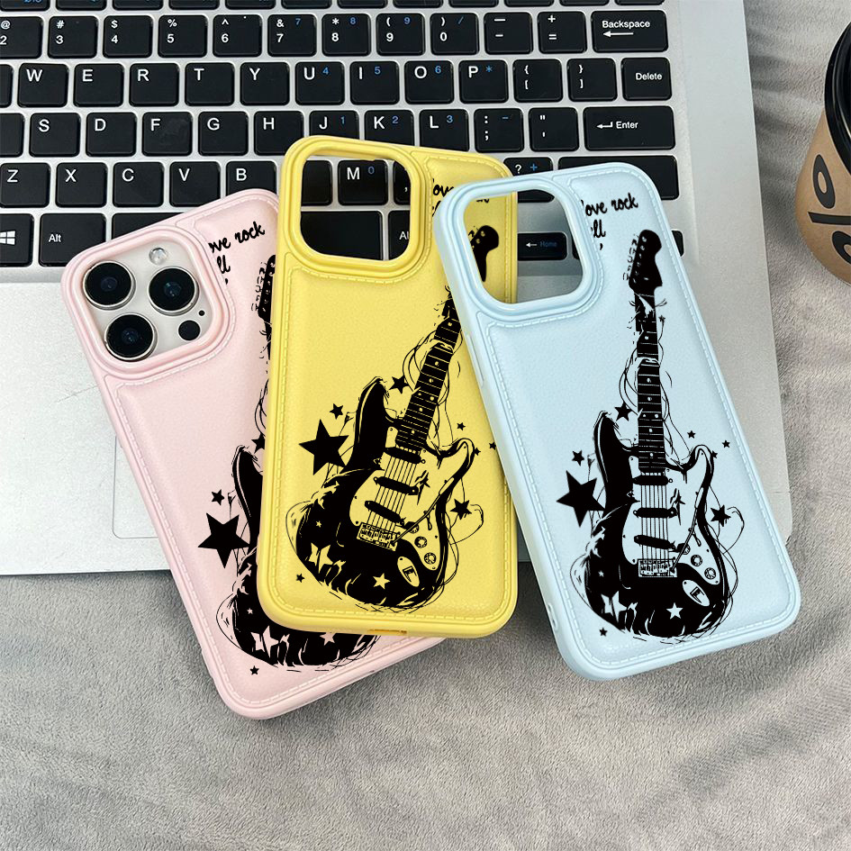Hình vẽ phác thảo đàn guitar rock cho iPhone 17/16 Pro