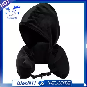 Gối cổ nhồi bông dành cho du lịch có mũ trùm đầu Gối du lịch có thể điều chỉnh, Gối cổ du lịch mang theo tối ưu cho máy bay