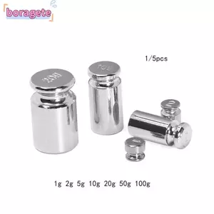 BORAGETE 1 / 5 Bộ Hiệu Chuẩn Chính Xác Bán Chạy Đo Trọng Lượng 1g / 2g / 5g / 10g / 20g / 50g / 100g Gram Mạ Chrome