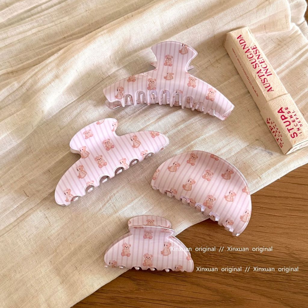 Kẹp tóc in hình gấu sọc Hàn Quốc Kẹp tóc nữ