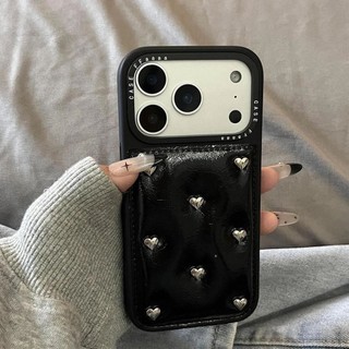 Vỏ điện thoại tình yêu toàn màn hình âm thanh nổi màu đen cao cấp cho iPhone 17 Pro Max 16 15 14 Pro Max Bảo vệ Camera chống sốc Vỏ mềm phía sau