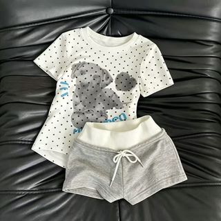 Polka Dot Puppy In Hình Bộ Đồ Ngủ Nữ Bộ Đồ Mùa Hè 2026 Ngọt Ngào Slim-fit Loungewear Có Thể Mặc Bên Ngoài 0606