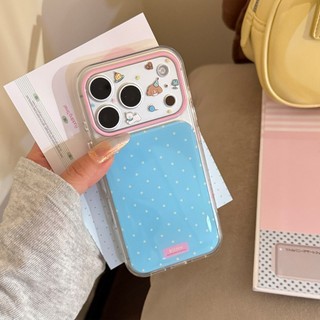 Hoạt Hình Dễ Thương Chó Con Mèo Bảo Vệ Toàn Diện Ống Kính Sóng Điểm Silicon Ốp Lưng Điện Thoại iPhone 17Promax 17Pro 14 15 16 Pro Max 13 Vỏ Di Động Nữ Chống Sốc