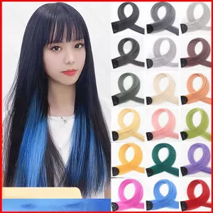 GC1 Nữ Đơn Sắc Tóc Giả Mảnh Cosplay Dài Mở Rộng Tóc Thẳng Miếng Dán Đạo Cụ Màu gradient Halloween GC1