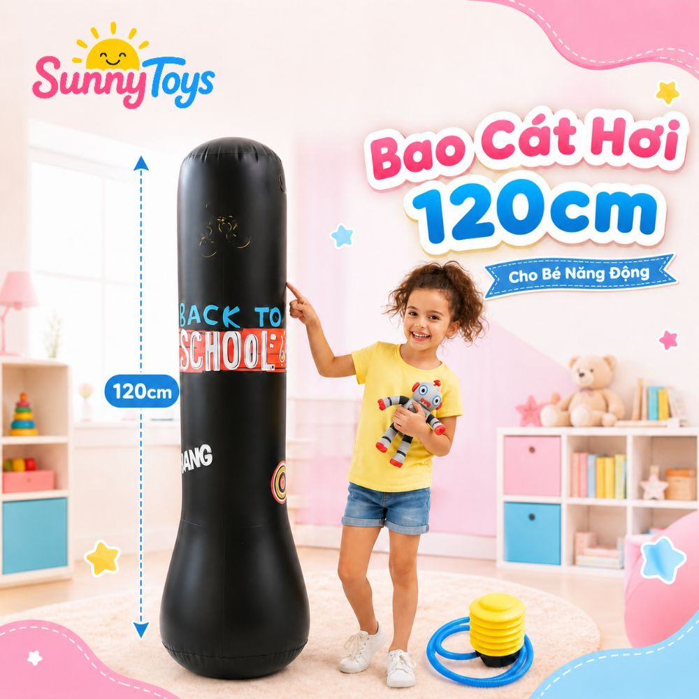 Bộ Đấm Bốc Hơi SunnyToys Tặng Kèm Bơm - Trụ Boxing Cho Bé Vận Động Vui Nhộn