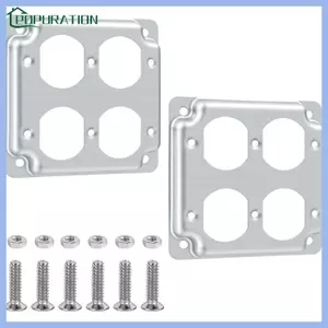 POP 2 Chiếc 4X4Inch Vuông Hộp Điện Tấm Bảo Vệ Ổ Cắm Đôi