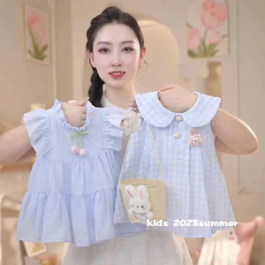 Đầm mùa hè cho bé gái VN, Hồng, In hình hoạt hình dễ thương, không tay, Cotton, Thích hợp để chơi thường ngày, Thích hợp cho bé gái sơ sinh.