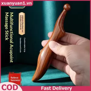 XUAN Dụng cụ bấm huyệt Gỗ đàn hương Massage kinh tuyến Sti để trị liệu cơ thể Thư giãn cơ bắp Máy mát xa chân cạo Gua Sha Self VN