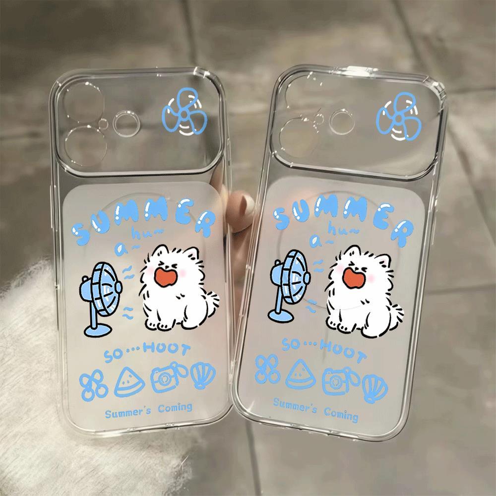 Mùa hè Fan Dog cho iPhone 17promax trường hợp điện thoại 161514plus 1312pro