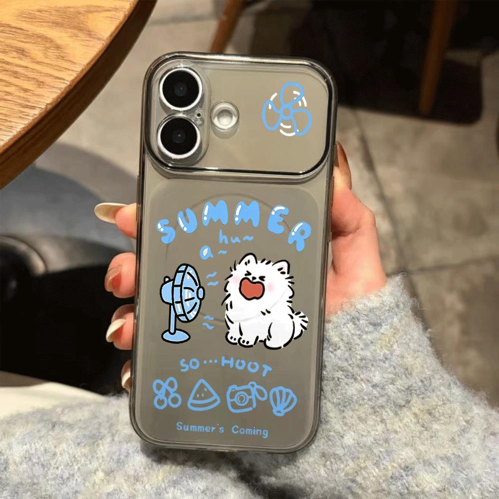 Mùa hè Fan Dog cho iPhone 17promax trường hợp điện thoại 161514plus 1312pro