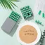 FUHUIOT Gốm Giấy Tem, Chữ thường Chữ cái Thủ công Dụng cụ thủ công Bảng chữ cái Bộ tem đất sét, Đồ dùng thủ công Đất sét Polymer xanh Nhựa Gốm DIY Khuôn thủ công DIY