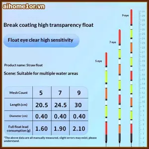 AIHOM 5 chiếc phao có độ nhạy cao đứng phao thi ống hút không thể phá vỡ có thể nhìn thấy để câu cá đúc dài bên bờ,