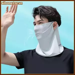 AIHOM Mặt nạ lụa băng thoáng khí Mùa hè chống nắng UV Khăn Unisex mềm mại để chạy bộ ngoài trời,