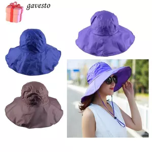 Mũ mưa chống nước GAVESTO, Mũ nữ chống thấm nước vành rộng, Mũ xô Polyester