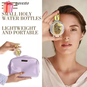 Bình Nước Thánh Công Giáo GAVESTO, 0,5 Floz có Nắp Toned Chai Nước Thánh Thủy Tinh Nổi, Thánh Michael Tổng Lãnh Thiên Thần Mô tả Vàng Rước Lễ Chai Nước Thánh Trống