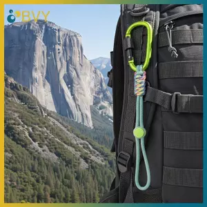 Giá đỡ chai di động BVY Carabiner nhôm có dây đeo Paracord Hoàn hảo để đi bộ đường dài và du lịch.