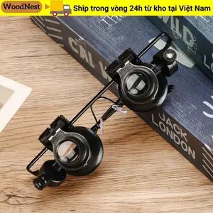 Loại kính mắt đôi WOODNEST Phạm vi đóng có đèn LED Kính lúp Jeweler Công cụ kiểm tra
